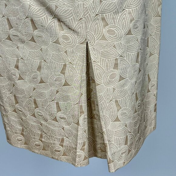 Marlowe Italy Womens Tan 2 Piece Suit Skirt Jacket Silk Cotton size IT 40 US 6 - Picture 10 of 14